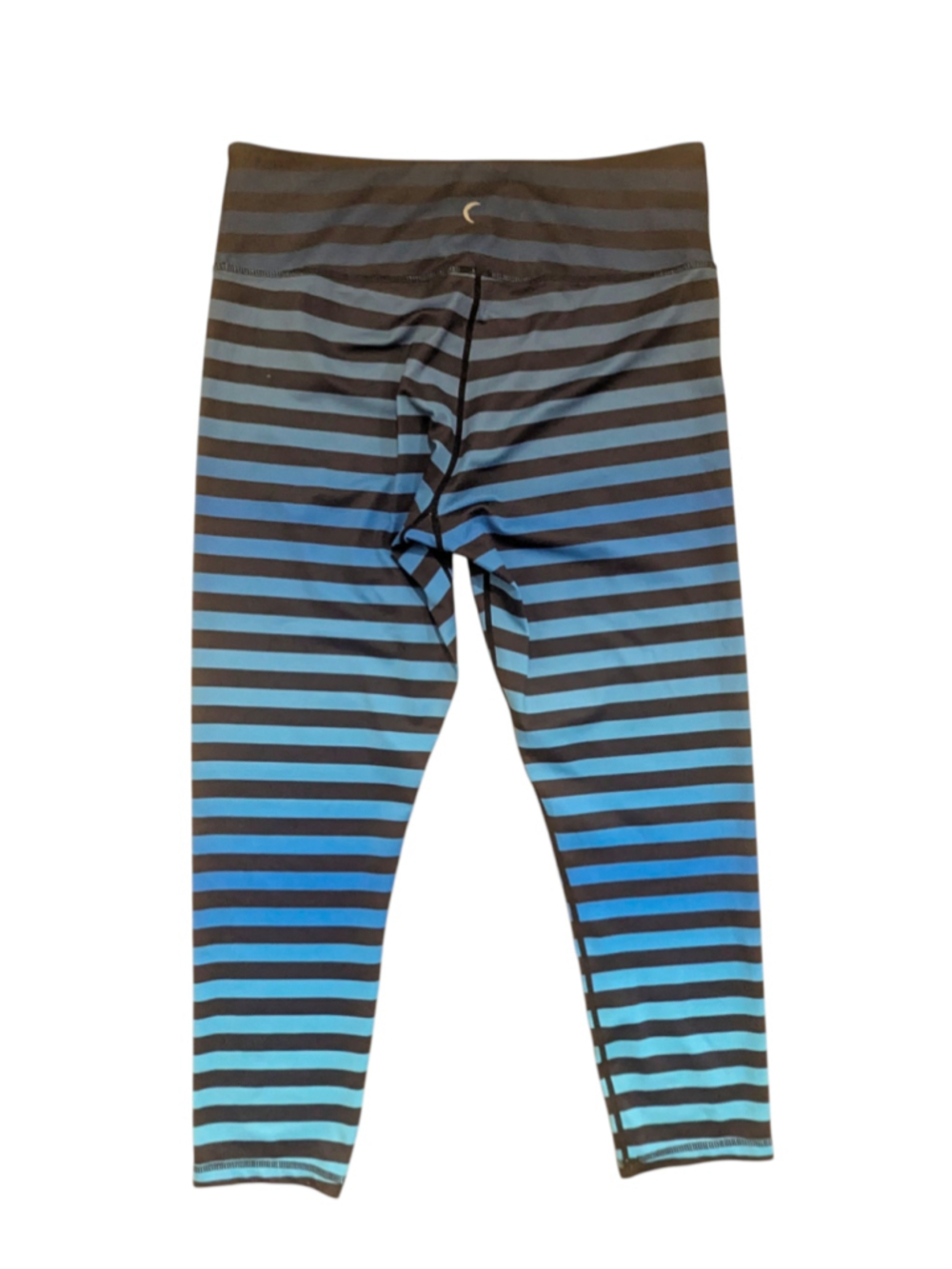 Zyia Active Blue Black Ombre Stripe Capri Leggings XL 14 16 - Picture 3 of 8